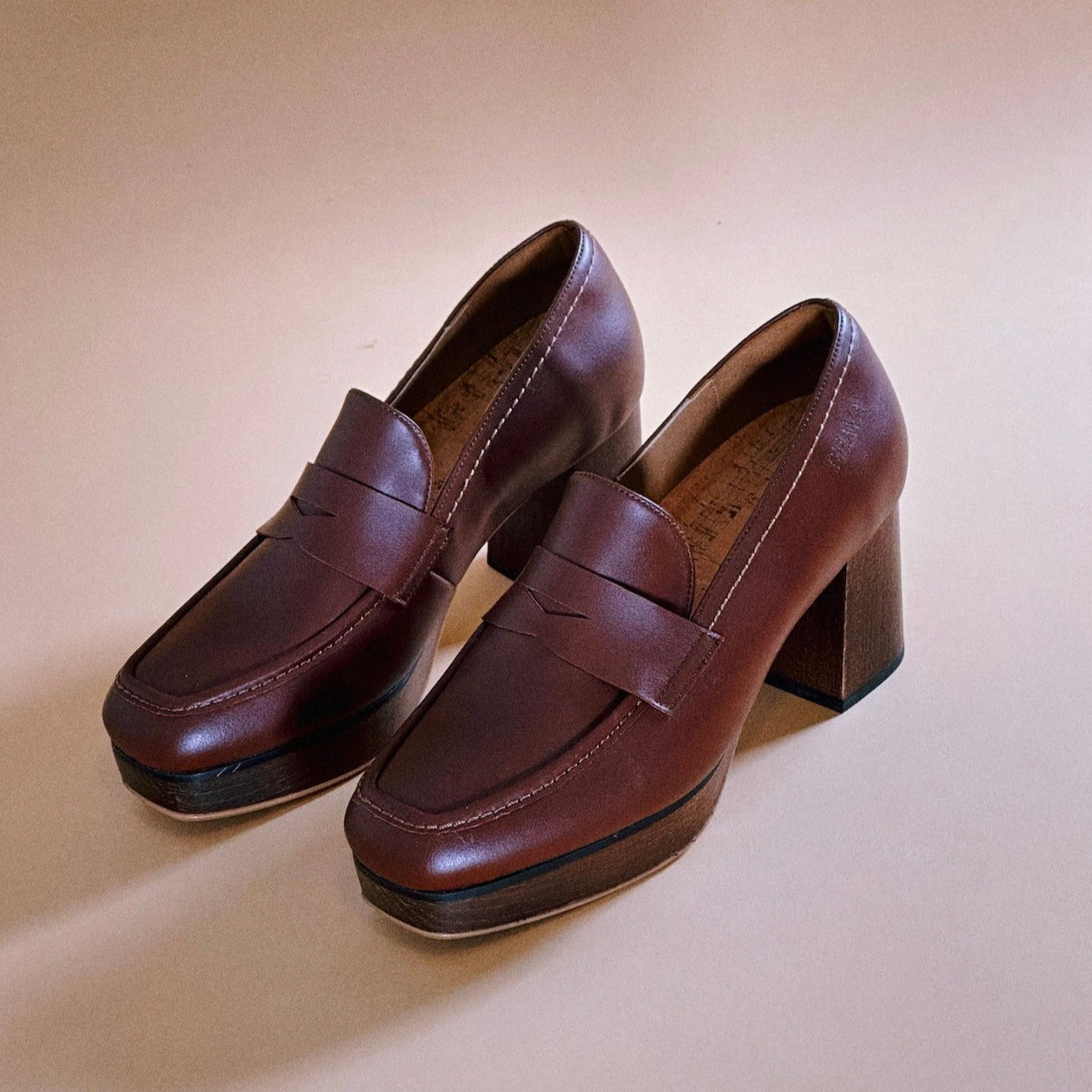 BHAVA BEST VEGAN PLATFORM LOAFER IN BROWN