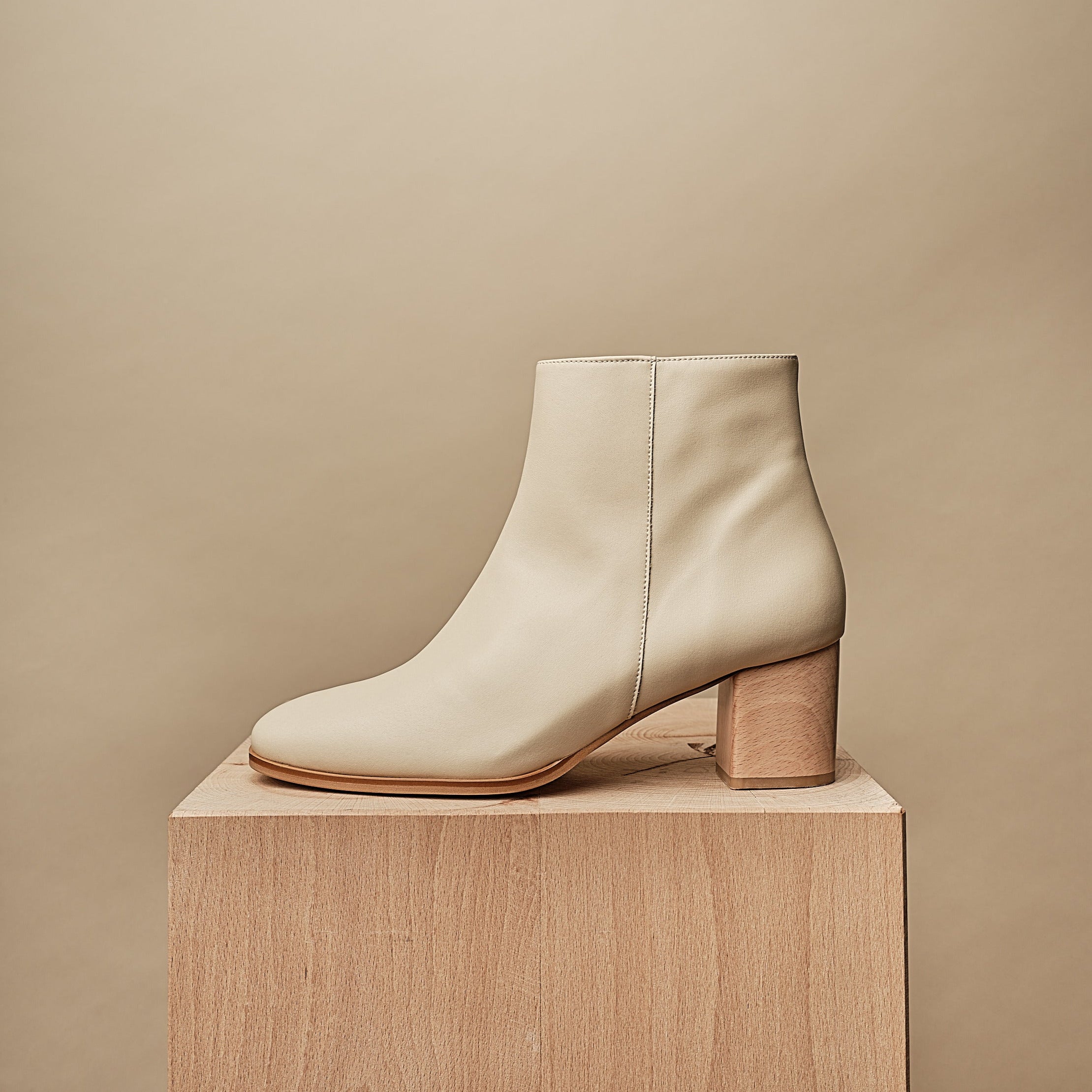 BHAVA BEST VEGAN ANKLE BOOTIE JACKIE IVORY