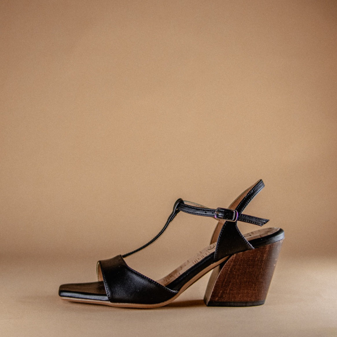 Bhava Imani wedge t strap sandal black