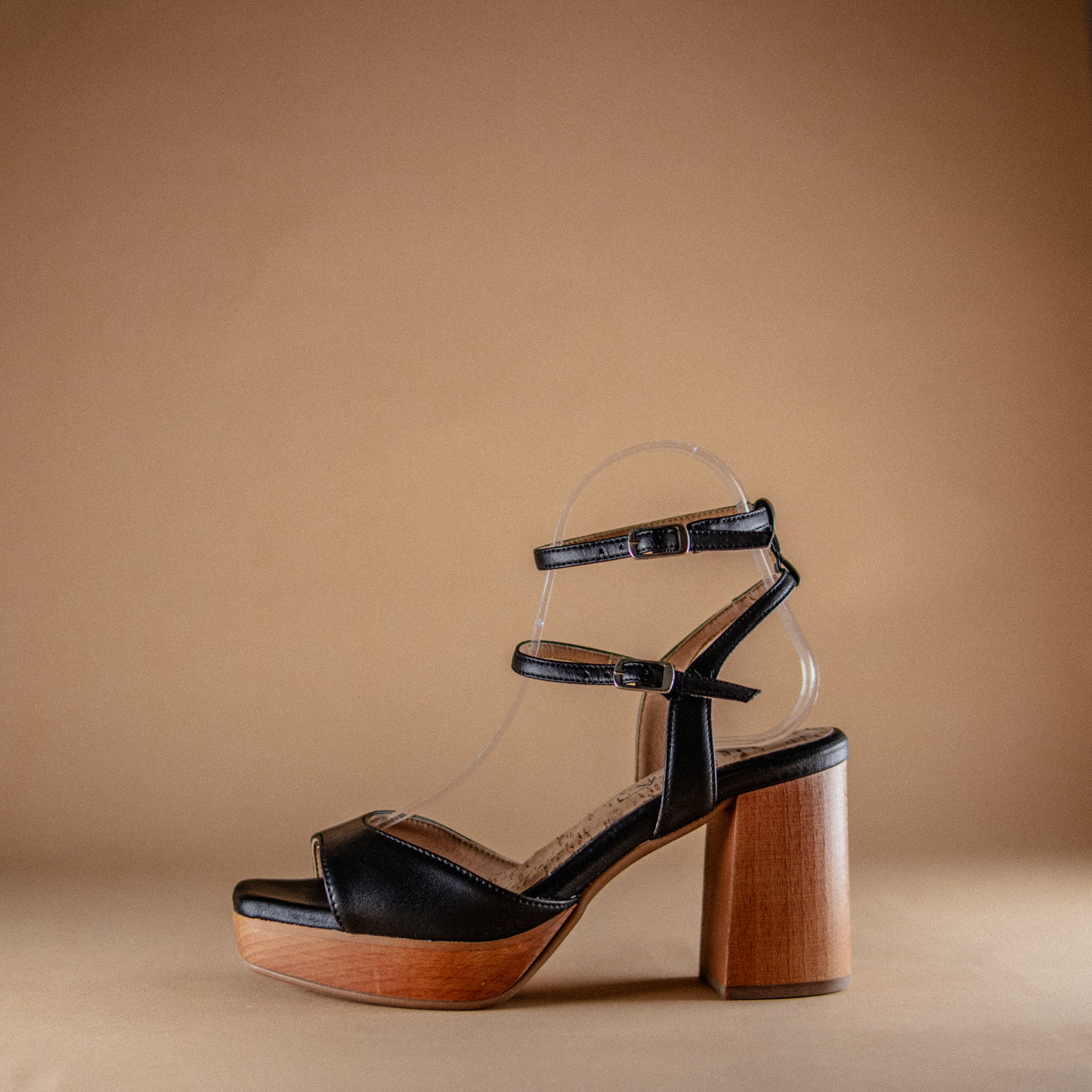 Bhava best vegan platform sandal in black
