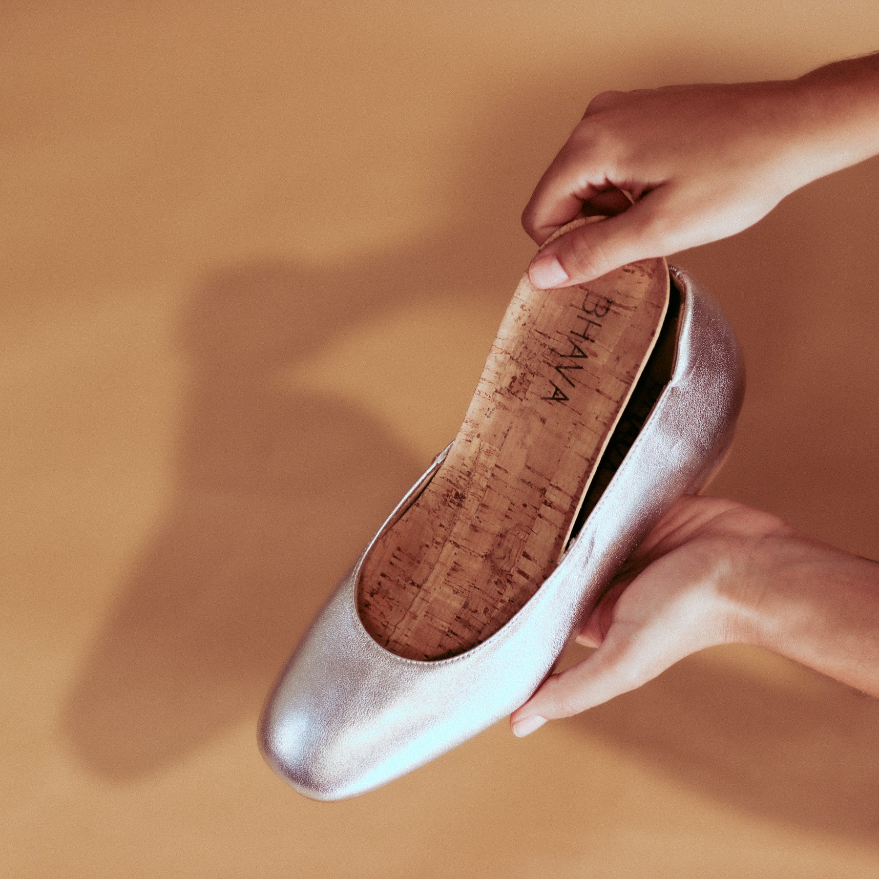 best vegan ballet flat slip on in silver