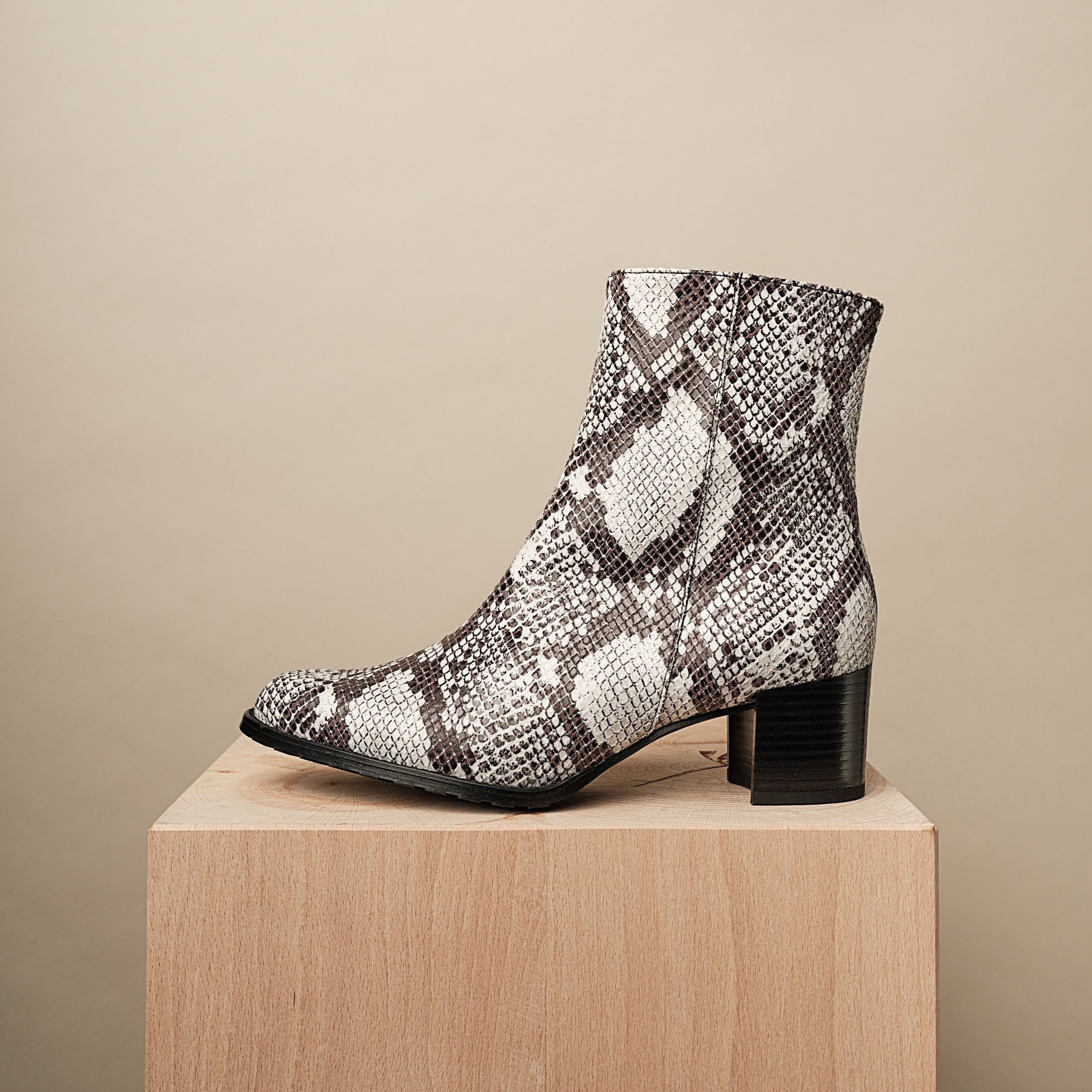 BHAVA VEGAN SNAKE PATTI ANKLE BOOTIE