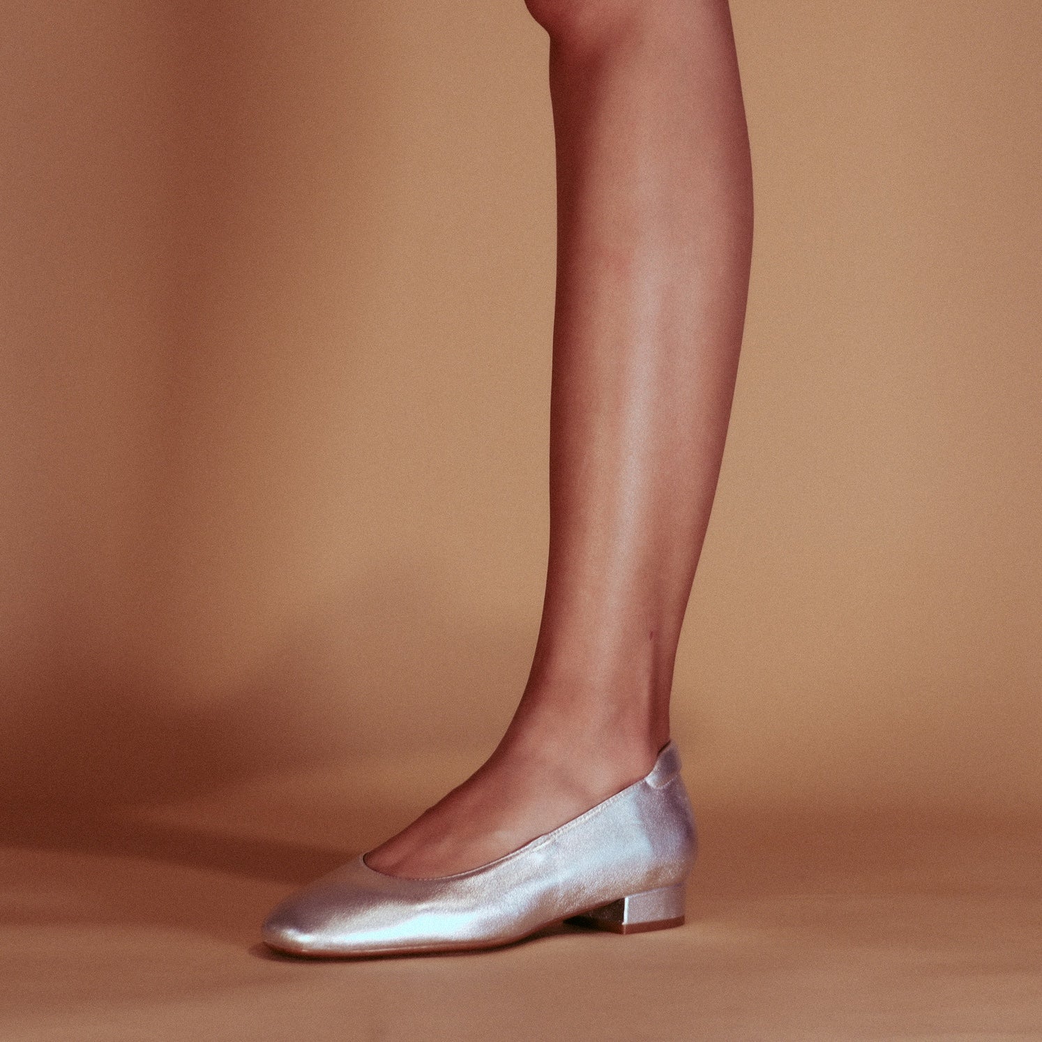 best vegan ballet flat slip on in silver