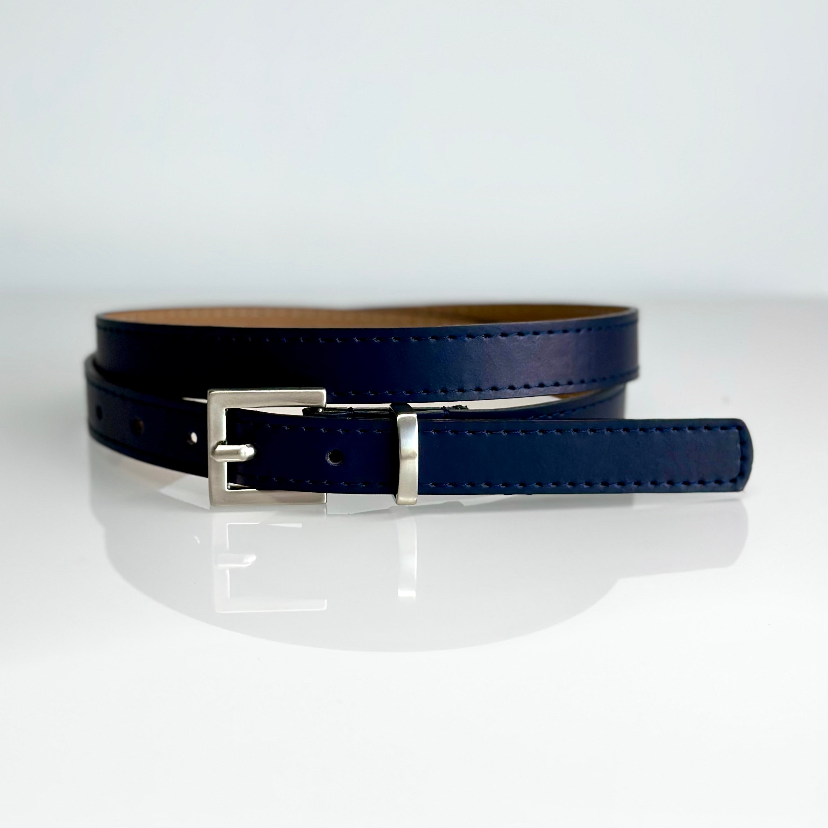 VEGAN NAVY 2-PC Dress Belt 3/4"