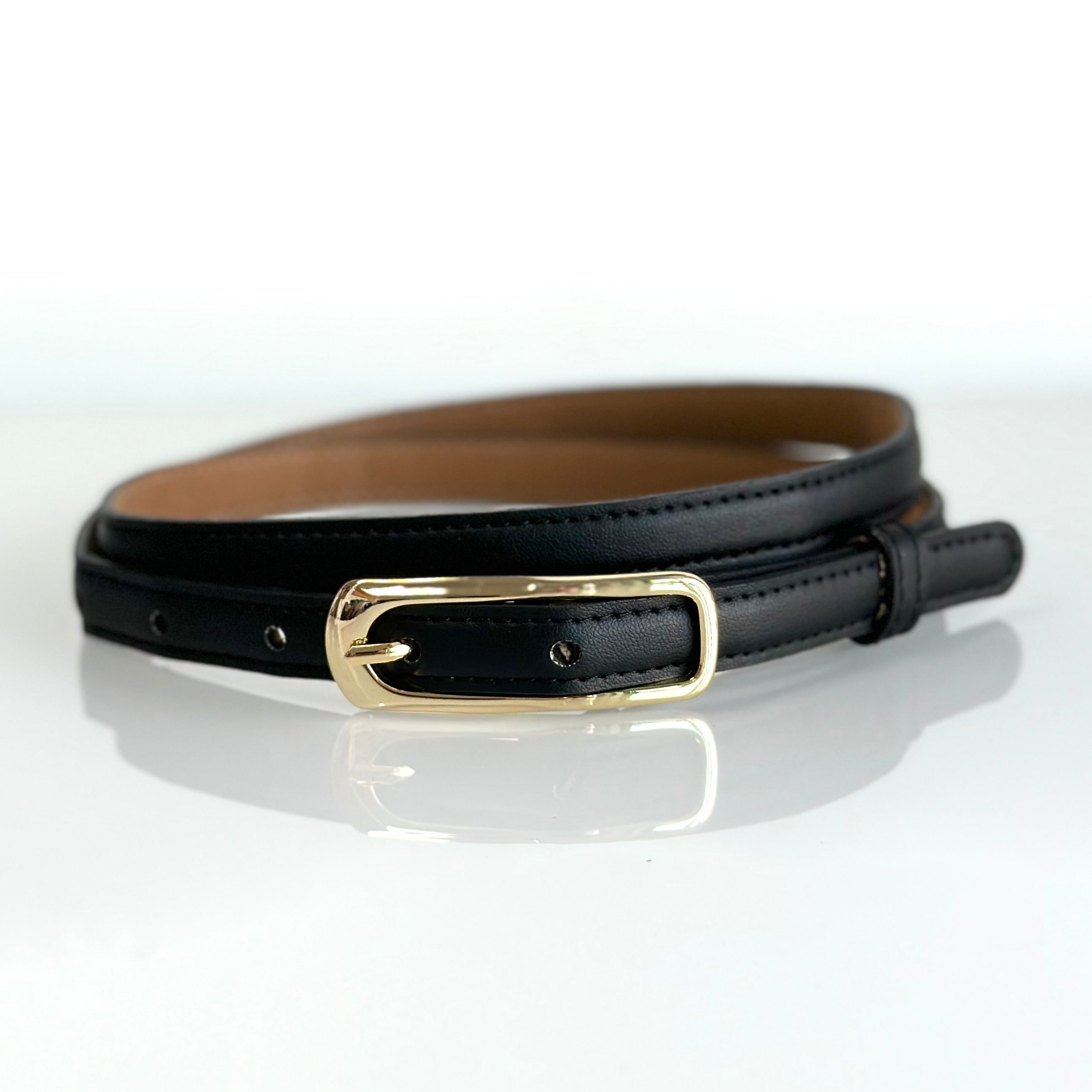 Skinny Sculpted Buckle Belt 5/8