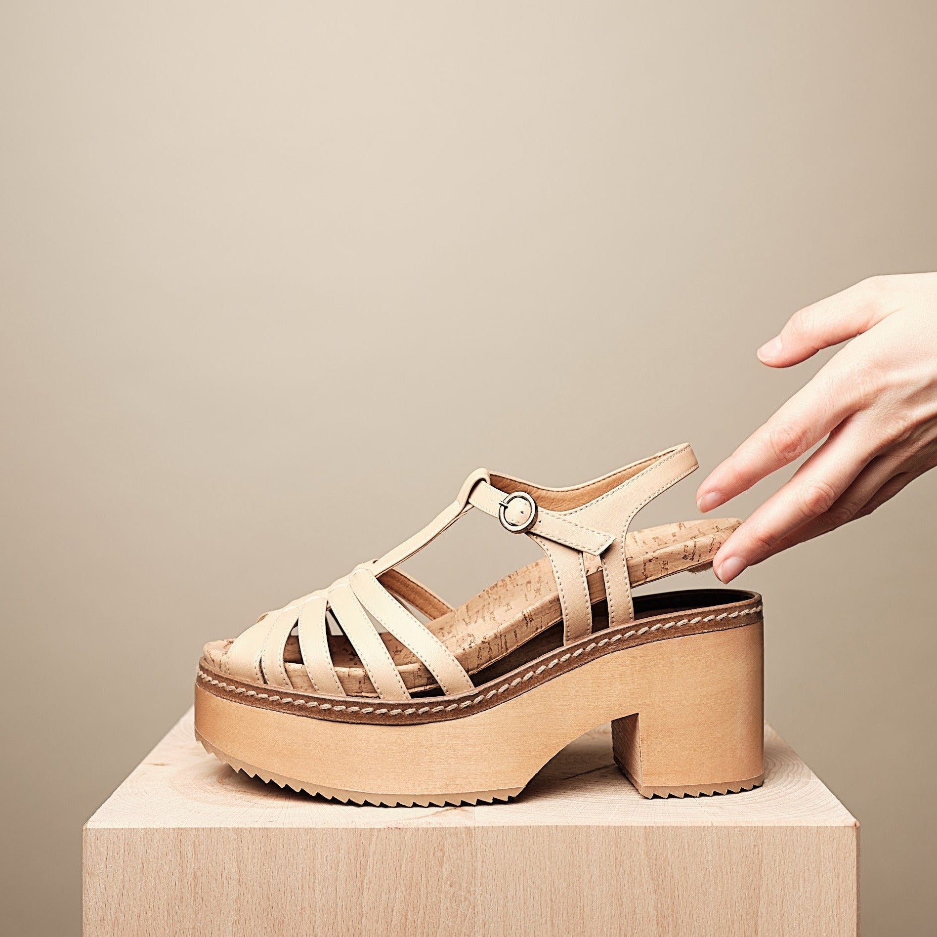 Donna Platform Wood Clog - Main Image