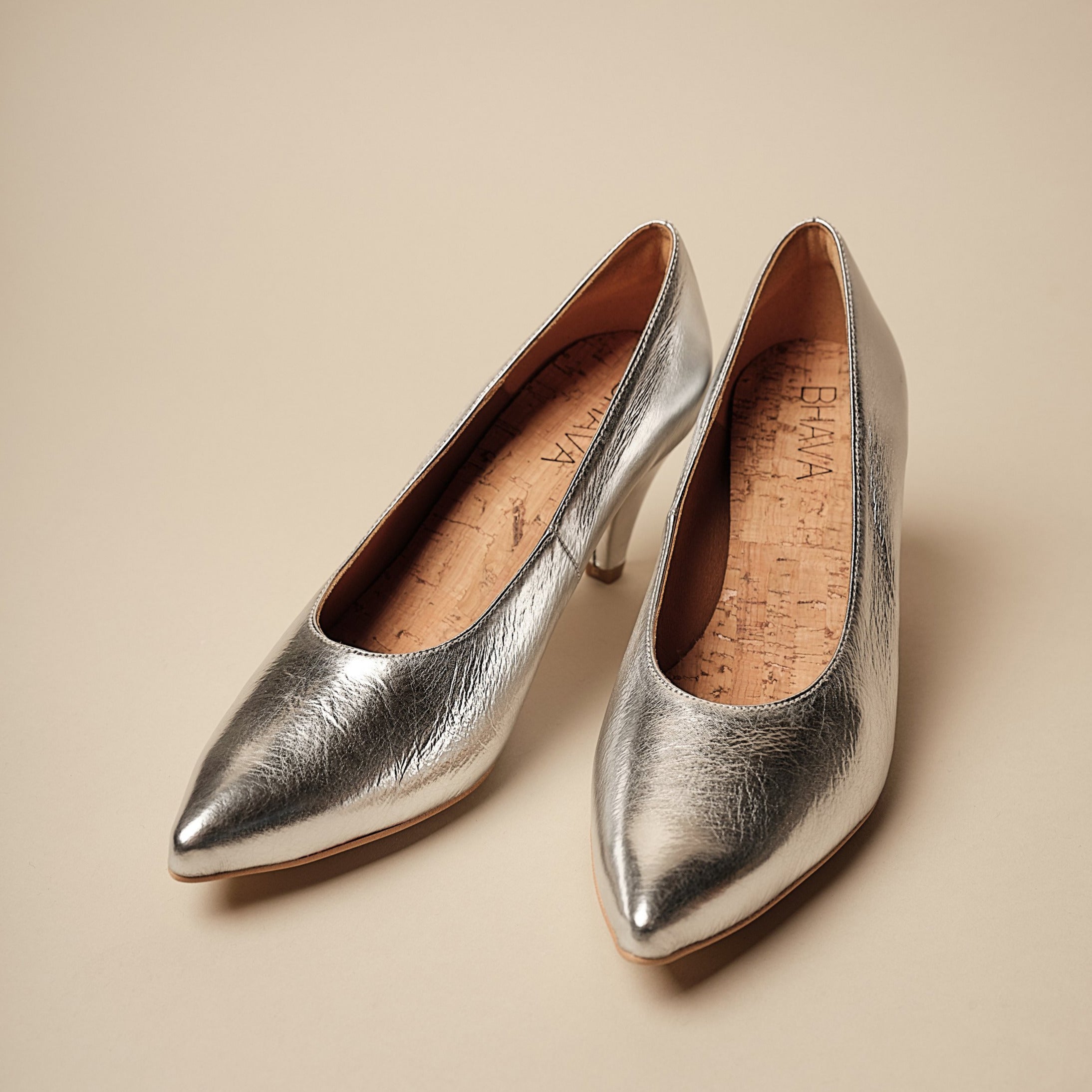 BHAVA VEGAN BEST COMFORT WEDDING HEEL SILVER