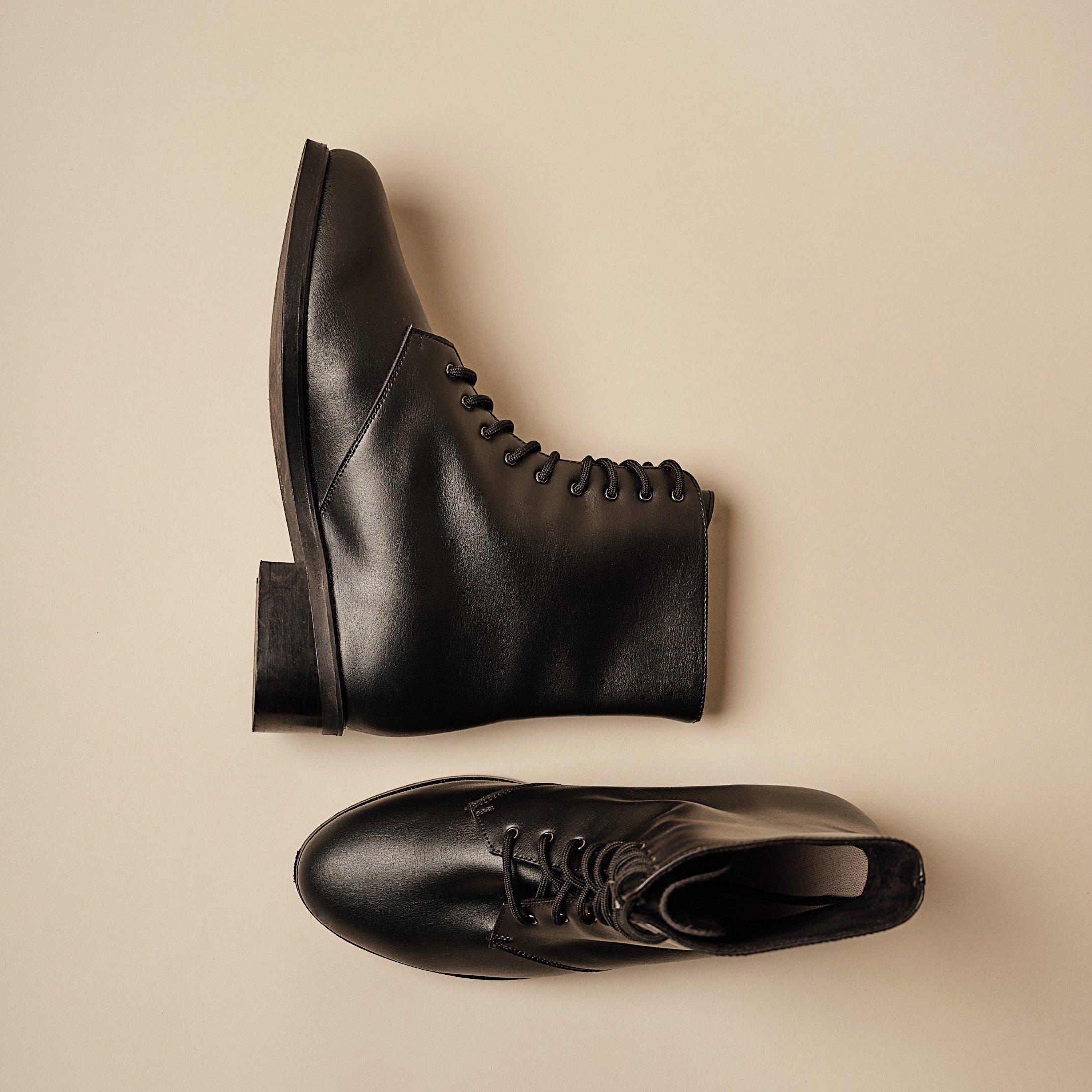 BHAVA CHARLIE VEGAN CLASSIC BOOT BEST FALL BLACK LACE UP BOOTIE