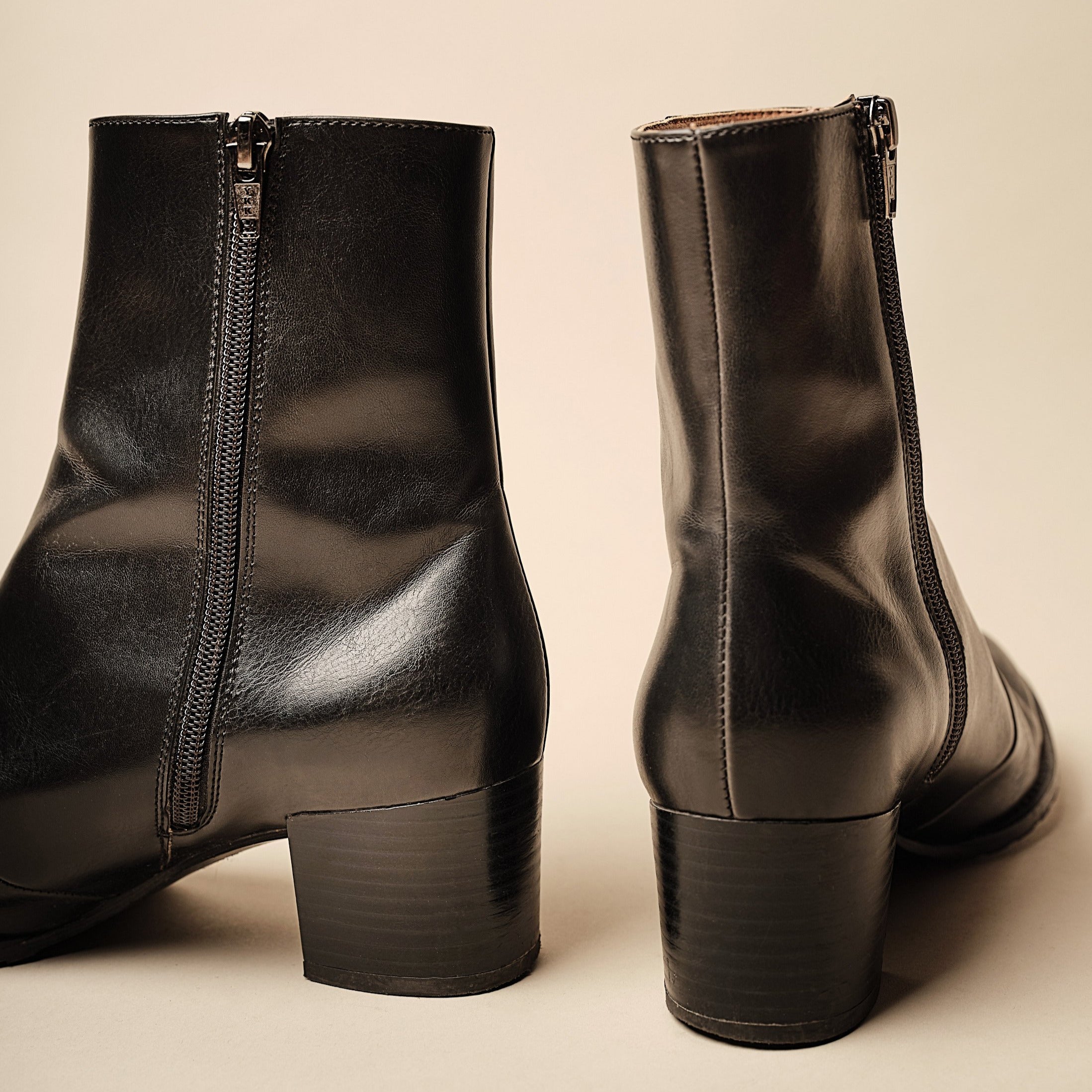 BHAVA VEGAN BLACK PATTI ANKLE BOOTIE