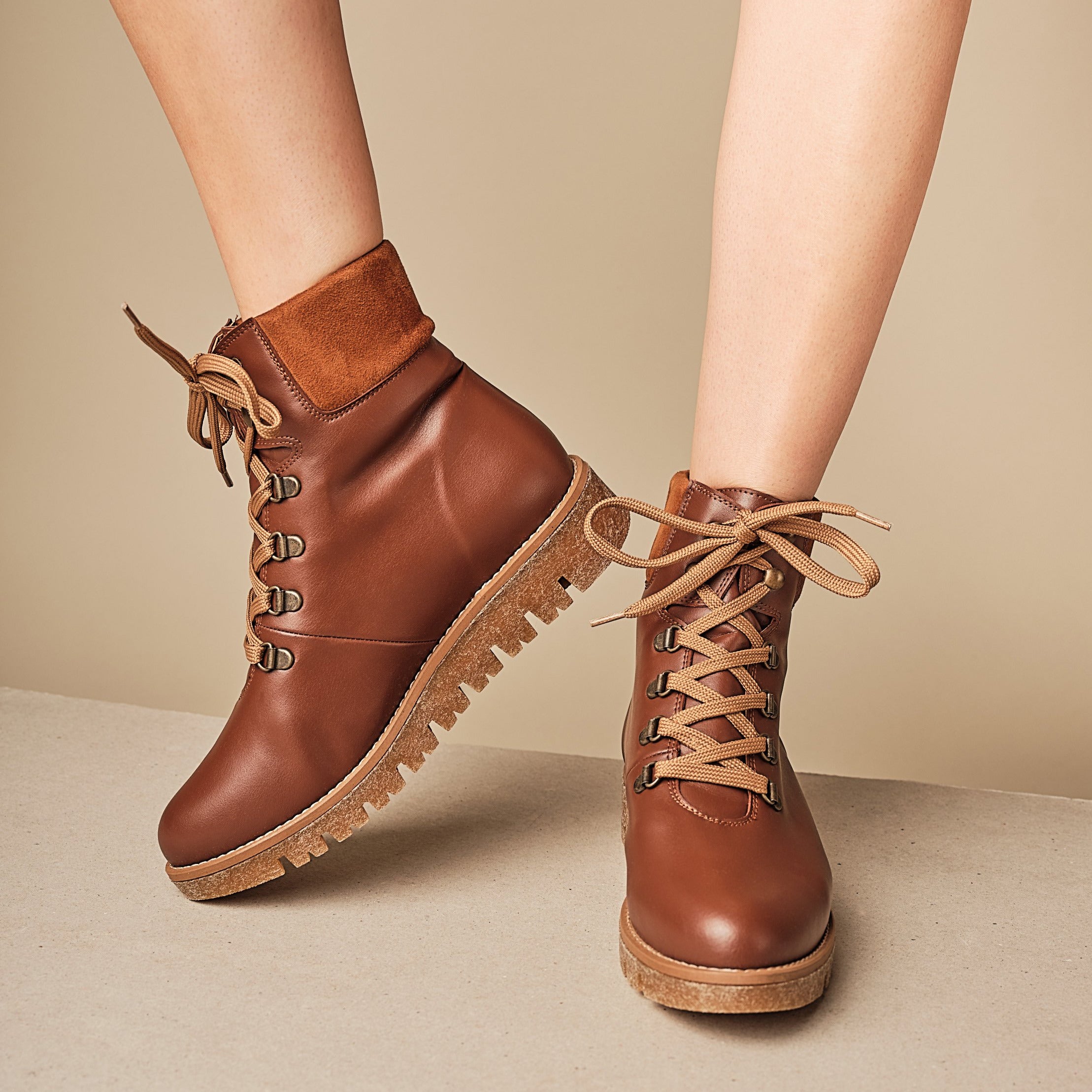 BHAVA Vegan comfort Ranger hiking boot brown
