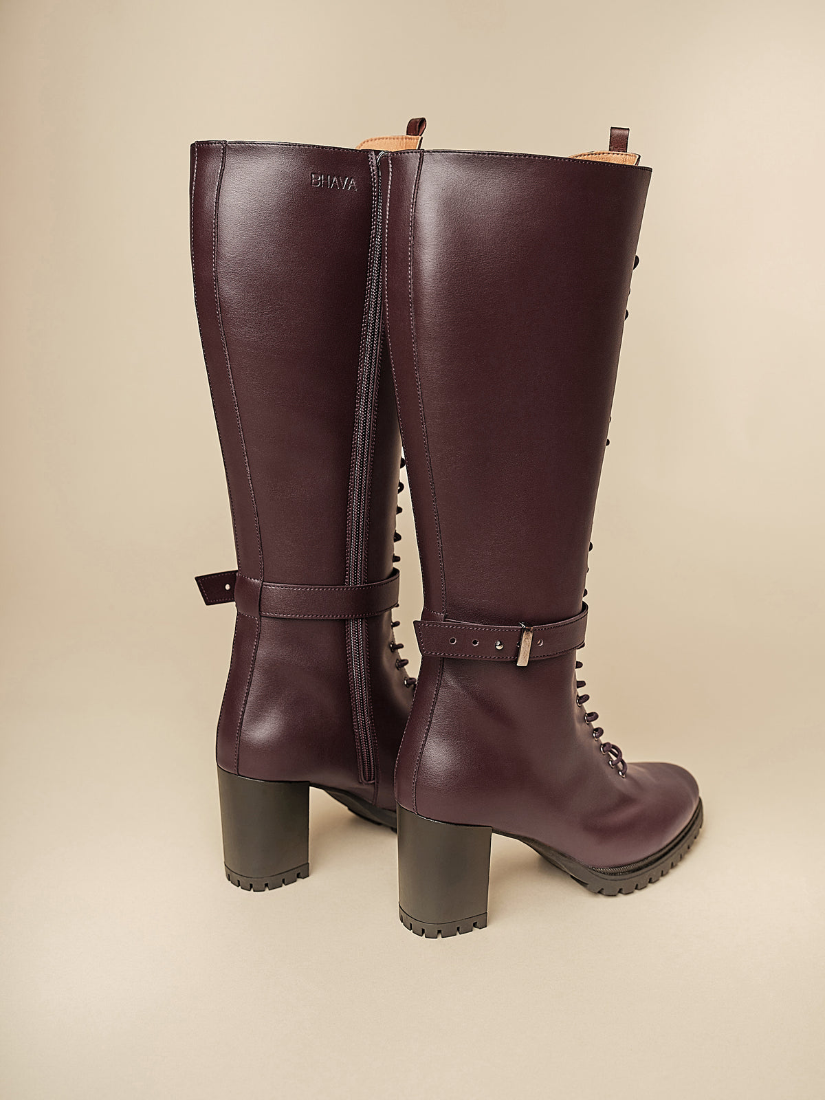 BEST VEGAN KNEE BOOT VEGAN ALCOTT LACE-UP KNEE BURGUNDY BOOT COMFORTABLE