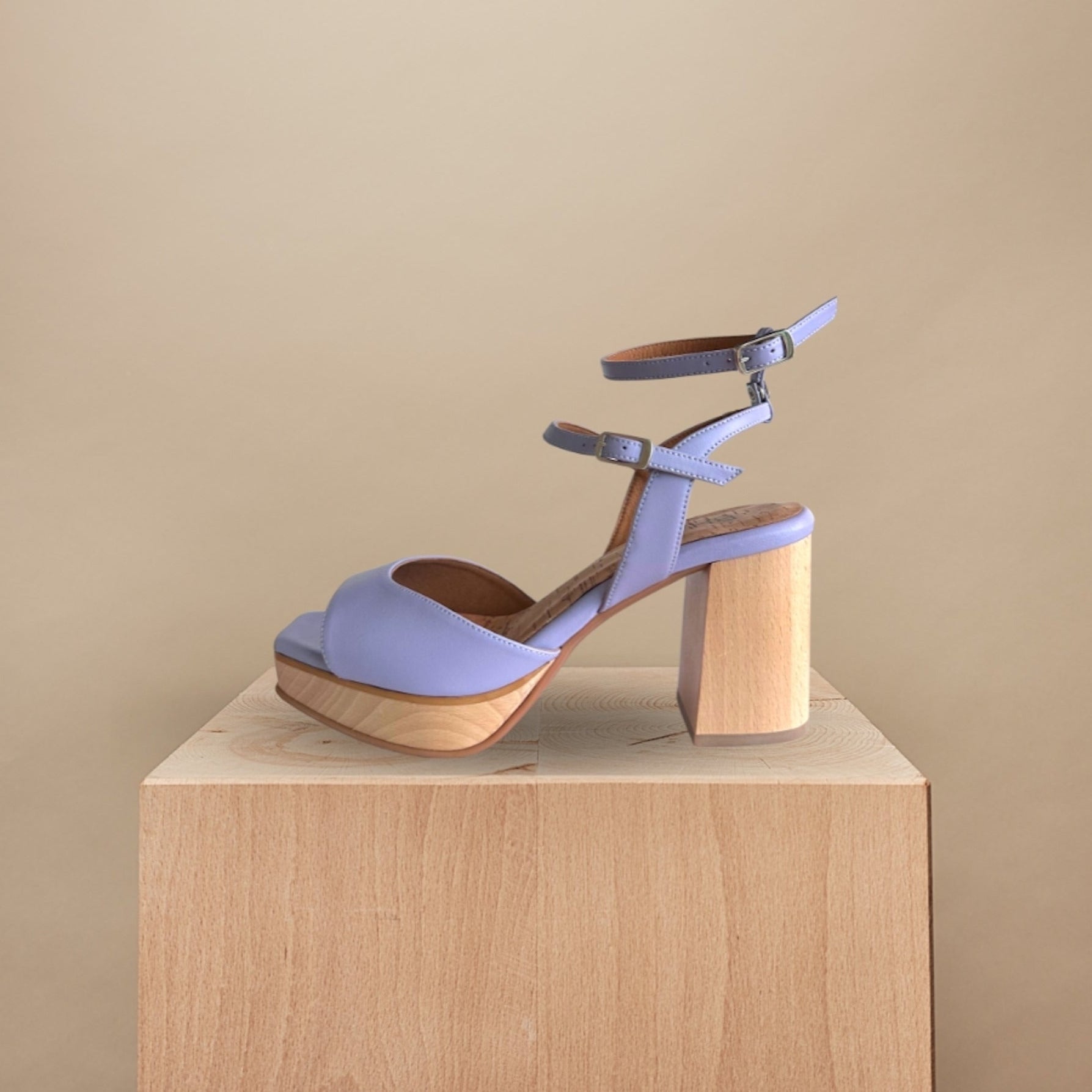 BHAVA LOLA VEGAN PLATFORM ARTISAN COMFORT SANDAL LILAC