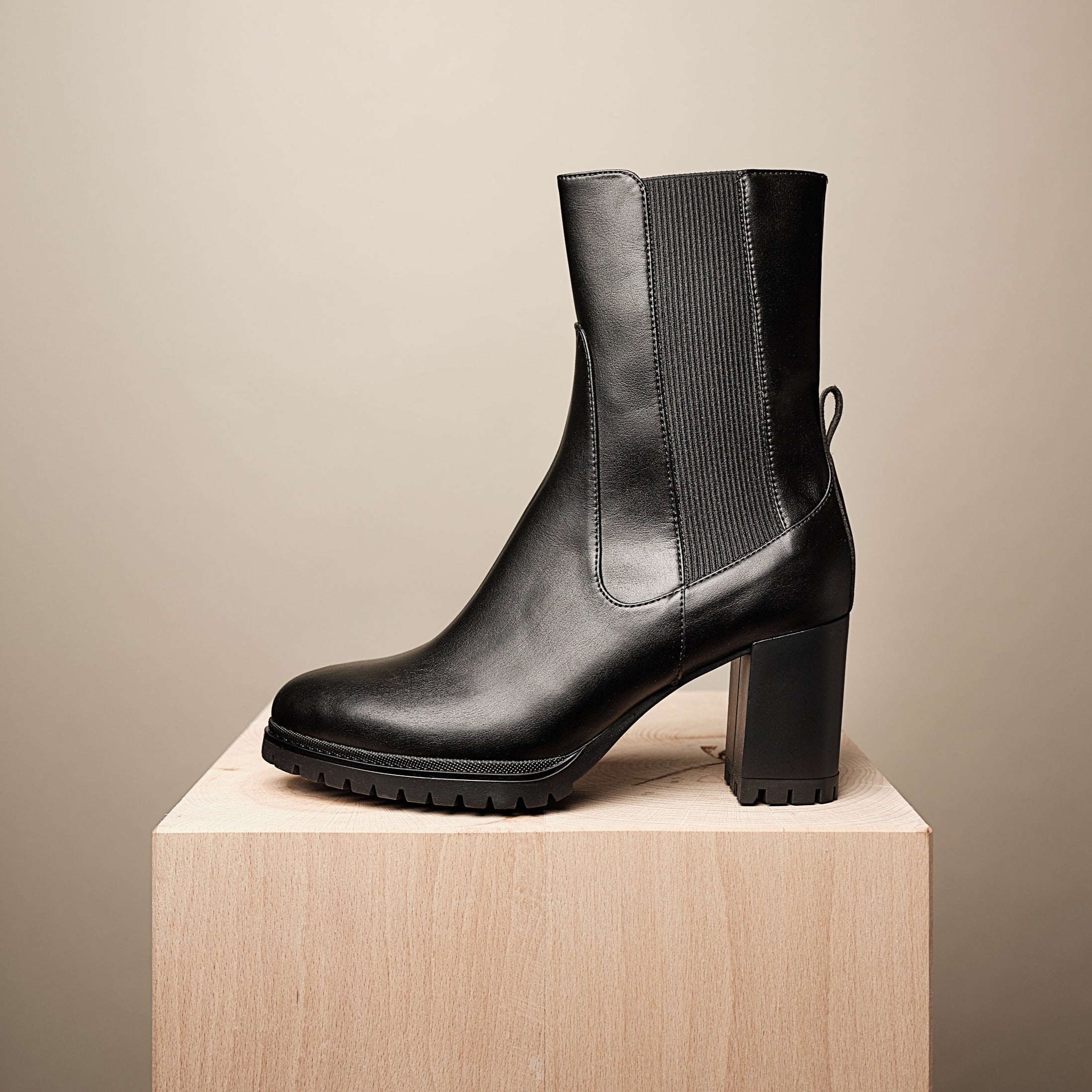 BHAVA NICO VEGAN ANKLE HEEL BOOT BEST FALL BLACK BOOTIE