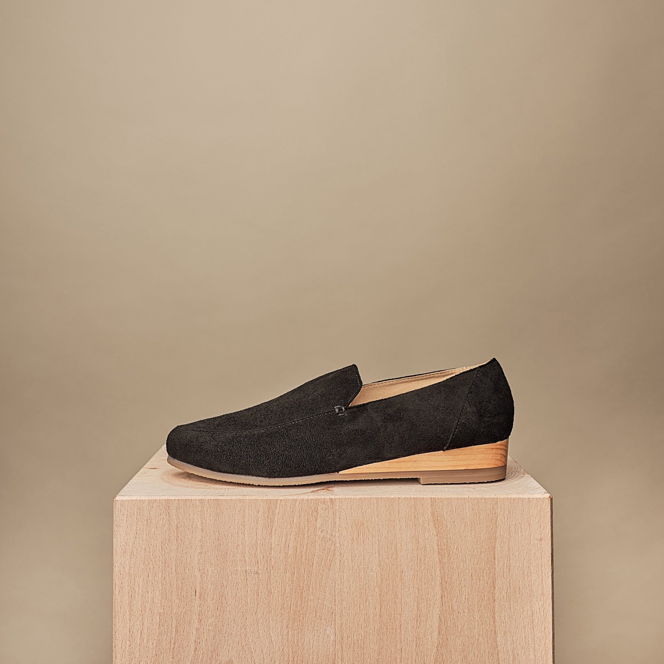 BHAVA SUNDAY VEGAN BLACK SOFT LOAFER FLAT BLACK