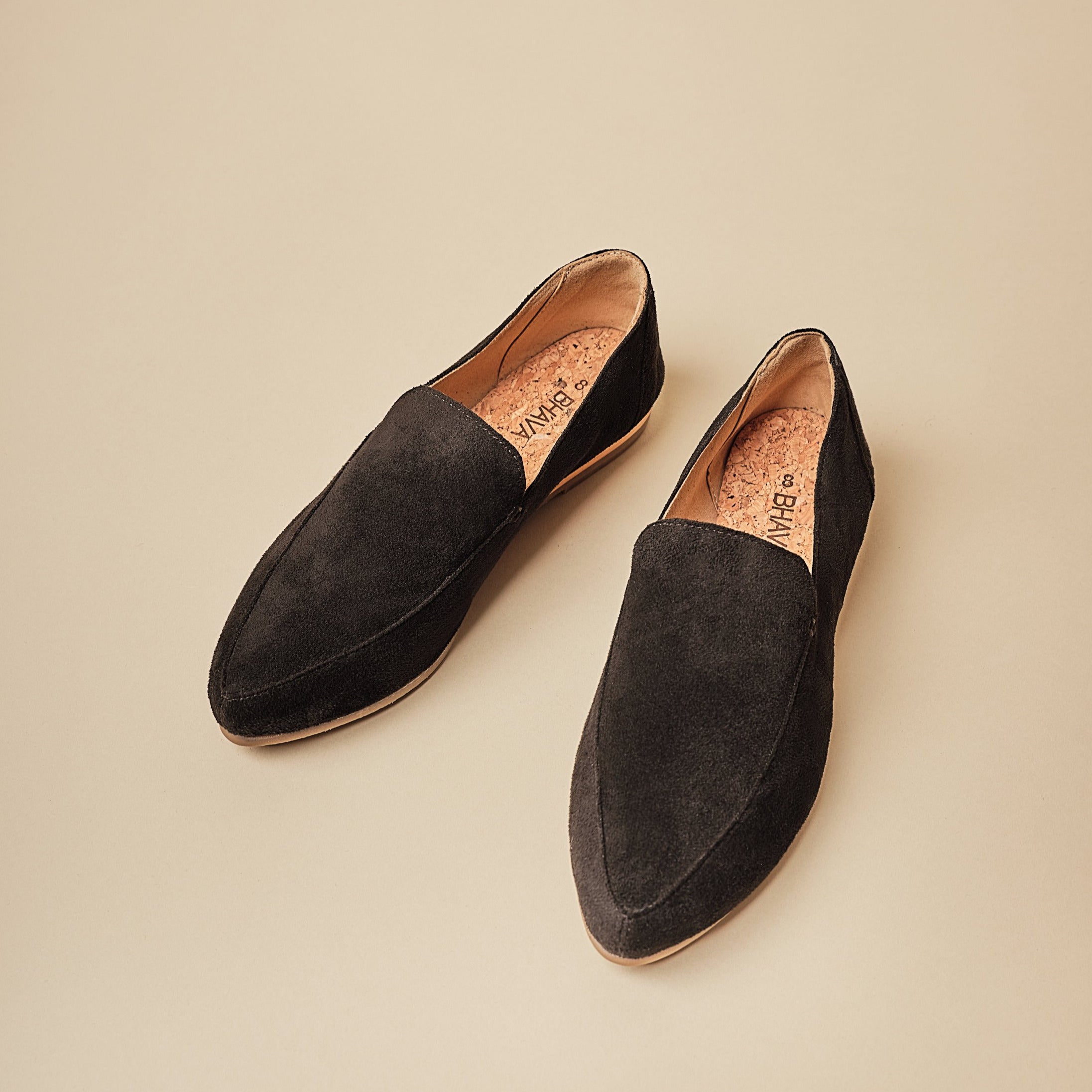 BHAVA SUNDAY VEGAN BLACK SOFT LOAFER FLAT BLACK